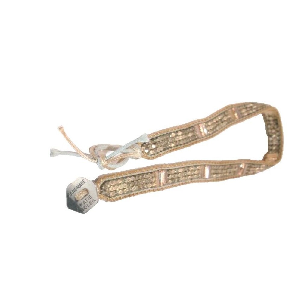 Katie Soleil Double Wrap Bracelet Choker Silver & Rose Gold Beads 14 in